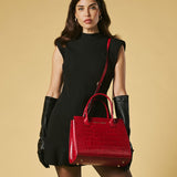 Patrizia (red) - Italian calf leather womens handbag (with shoulder strap)