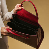 Patrizia (red) - Italian calf leather womens handbag (with shoulder strap)