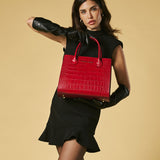 Patrizia (red) - Italian calf leather womens handbag (with shoulder strap)