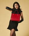 Patrizia (red) - Italian calf leather womens handbag (with shoulder strap)