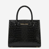 Patrizia (black) - Italian calf leather women's handbag (with shoulder strap)