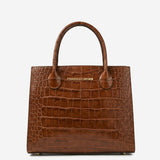 Patrizia (brown) - Italian calf leather womens handbag (with shoulder strap)