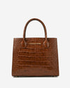 Patrizia (brown) - Italian calf leather womens handbag (with shoulder strap)