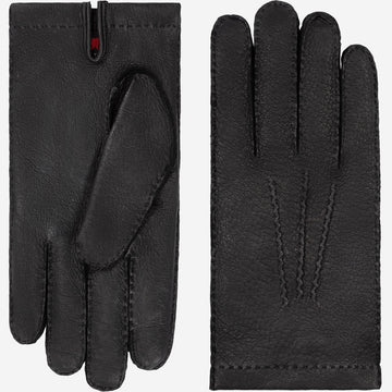 Antonio (black) – Luxurious Italian peccary leather gloves with cashmere lining - Leather Gloves Online - Luxury Leather Gloves - 1