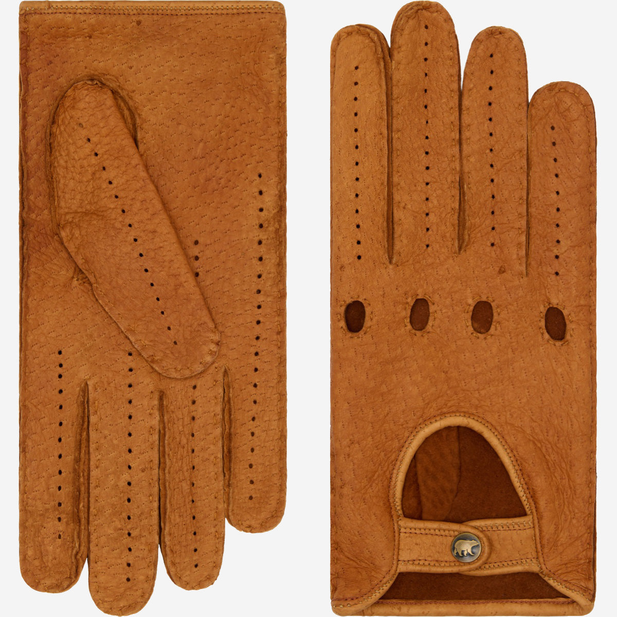 Marcello (brown) – Luxurious Italian peccary driving gloves - Leather Gloves Online - Luxury Leather Gloves - 1
