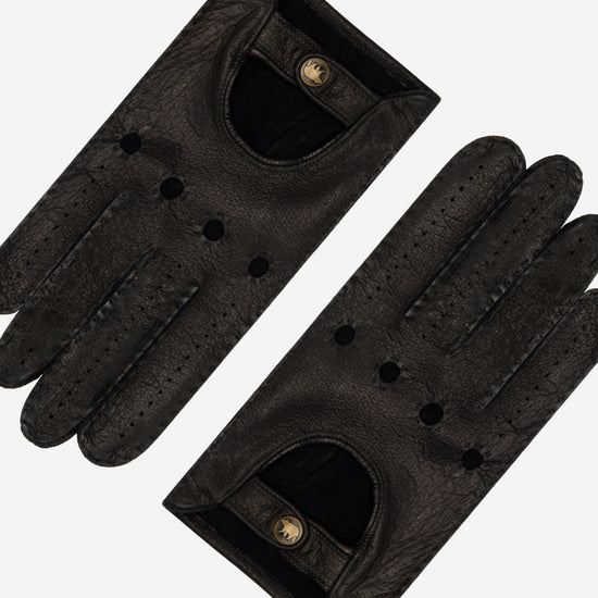 Raffaella (black) – Luxurious Italian peccary driving gloves  - Leather Gloves Online - Luxury Leather Gloves - 2