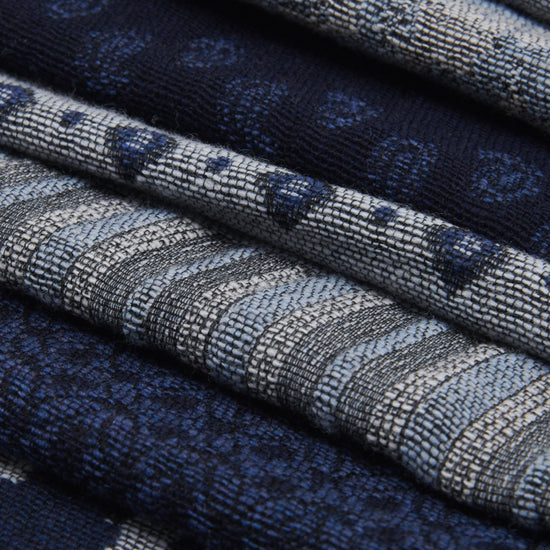 Federico (grey/blue) - warm and soft Italian scarf from wool blend  - Leather Gloves Online - Luxury Italian Scarf - 5