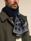 Federico (grey/blue) - warm and soft Italian scarf from wool blend  - Leather Gloves Online - Luxury Italian Scarf - 8