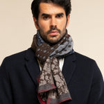 Red/Blue Italian Scarf Men Federico - Leather Gloves Online® - Luxury Leather Gloves - Made in Italy - 2