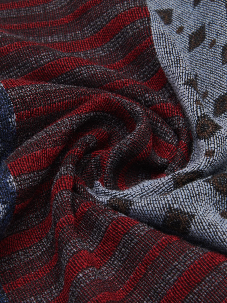 Red/Blue Italian Scarf Men Federico - Leather Gloves Online® - Luxury Leather Gloves - Made in Italy - 4