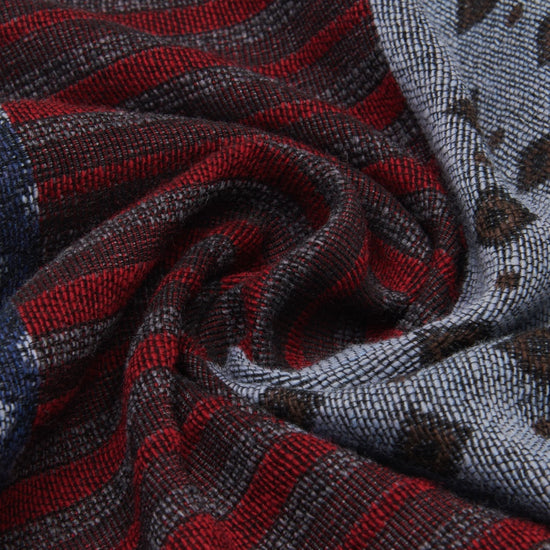 Federico (red/blue) - warm and soft Italian scarf from wool blend
- Leather Gloves Online - Luxury Italian Scarf - 4