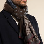 Red/Blue Italian Scarf Men Federico - Leather Gloves Online® - Luxury Leather Gloves - Made in Italy - 12