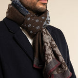 Red/Blue Italian Scarf Men Federico - Leather Gloves Online® - Luxury Leather Gloves - Made in Italy - 12