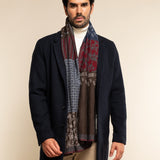 Red/Blue Italian Scarf Men Federico - Leather Gloves Online® - Luxury Leather Gloves - Made in Italy - 10