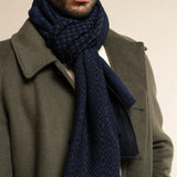 Bruna (blue) Italian scarf men - Leather Gloves Online® - Luxury Leather Gloves - Made in Italy - 7