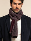 Bruno (grey/red) - warm and soft Italian scarf from wool blend - Leather Gloves Online - Luxury Silk Scarf - 2