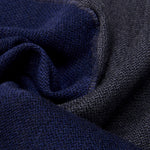 Wool Scarf Blue & Dark Grey Men Romeo - Leather Gloves Online® - Luxury Leather Gloves - Made in Italy - 3