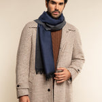 Wool Scarf Blue & Dark Grey Men Romeo - Leather Gloves Online® - Luxury Leather Gloves - Made in Italy - 6