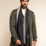 Wool Scarf Blue & Grey Men Romeo - Leather Gloves Online® - Luxury Leather Gloves - Made in Italy - 6