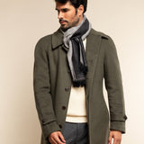 Wool Scarf Blue & Grey Men Romeo - Leather Gloves Online® - Luxury Leather Gloves - Made in Italy - 8