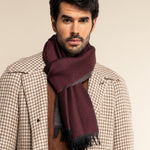 Wool Scarf Red & Grey Men Romeo - Leather Gloves Online® - Luxury Leather Gloves - Made in Italy - 2