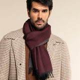 Wool Scarf Red & Grey Men Romeo - Leather Gloves Online® - Luxury Leather Gloves - Made in Italy - 2