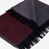 Romeo (red/grey) - warm and soft scarf from 100% wool