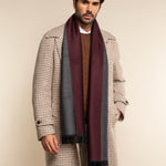 Wool Scarf Red & Grey Men Romeo - Leather Gloves Online® - Luxury Leather Gloves - Made in Italy - 7