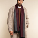 Wool Scarf Red & Grey Men Romeo - Leather Gloves Online® - Luxury Leather Gloves - Made in Italy - 7