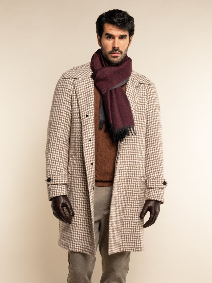 Wool Scarf Red & Grey Men Romeo - Leather Gloves Online® - Luxury Leather Gloves - Made in Italy - 9