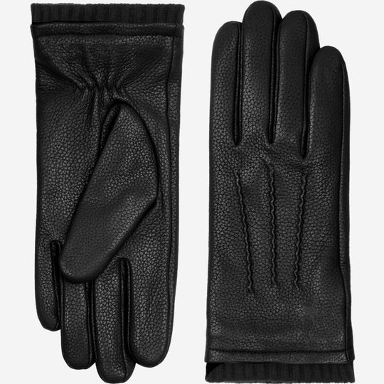 Raya (black) – Deerskin leather gloves with warm wool lining