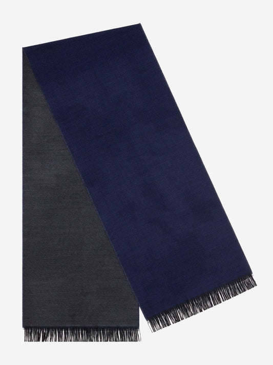 Romeo (blue/grey) - warm and soft scarf from 100% wool - Leather Gloves Online - Luxury Italian Scarf - 1