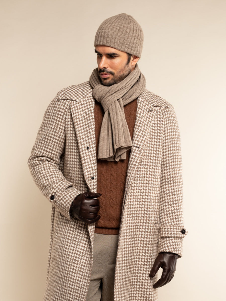 Cashmere Scarf Brown Napoli - Leather Gloves Online® - Luxury Leather Gloves - Made in Italy - 7