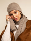 Napoli (brown) - 100% cashmere ribbed scarf (unisex)- Leather Gloves Online - Luxury Italian Scarf - 19