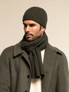 Napoli (dark green) - 100% cashmere ribbed scarf (unisex)- Leather Gloves Online - Luxury Italian Scarf - 7