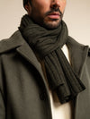 Napoli (dark green) - 100% cashmere ribbed scarf (unisex)- Leather Gloves Online - Luxury Italian Scarf - 10