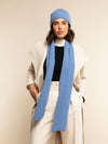 Napoli (light blue) - 100% cashmere ribbed scarf (unisex)- Leather Gloves Online - Luxury Italian Scarf - 10