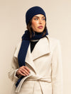 Napoli (navy blue) - 100% cashmere ribbed scarf (unisex)- Leather Gloves Online - Luxury Italian Scarf - 12