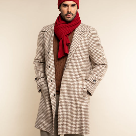 Napoli (red) - 100% cashmere ribbed scarf (unisex)- Leather Gloves Online - Luxury Italian Scarf - 18