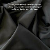 Elena (black) - Italian silk lined 8-button length leather opera gloves