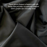 Fabio (black) - Men's classic Italian lambskin leather gloves with pure silk lining