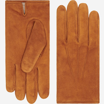Silvia (cognac) - suede leather gloves with luxurious cashmere lining - Leather Gloves Online - Luxury Leather Gloves - 1
