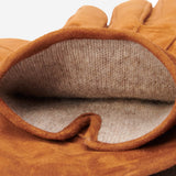 Silvia (cognac) - suede leather gloves with luxurious cashmere lining