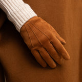 Suede Leather Gloves Cognac Women Silvia - Leather Gloves Online® - Luxury Leather Gloves - Made in Italy - 8