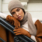 Suede Leather Gloves Cognac Women Silvia - Leather Gloves Online® - Luxury Leather Gloves - Made in Italy - 9