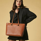 Simona (cognac) - Italian calf leather women's shoulder bag