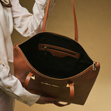 Simona (cognac) - Italian calf leather women's shoulder bag