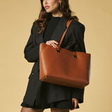 Simona (cognac) - Italian calf leather women's shoulder bag