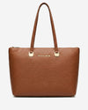 Simona (cognac) - Italian calf leather women's shoulder bag