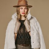 Skylar (taupe) – Extra-long sheepskin leather gloves with wool/cashmere lining & touchscreen capability